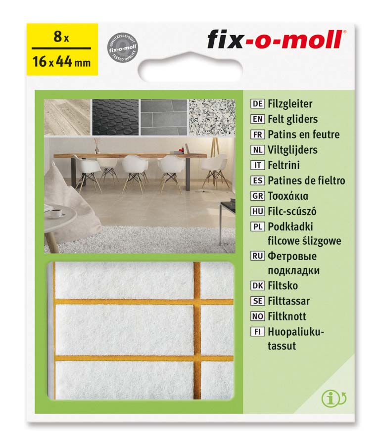 Podložki iz filca, pravokotni 8 kos, 16x 44mm